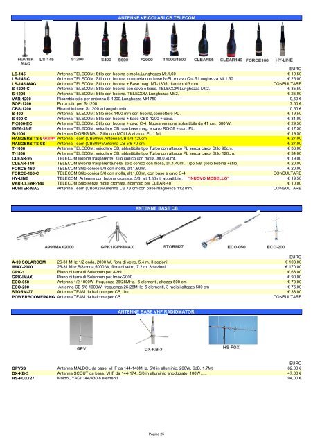 Scarica il catalogo Telecomunicazioni falcon - Telecomandi e ...