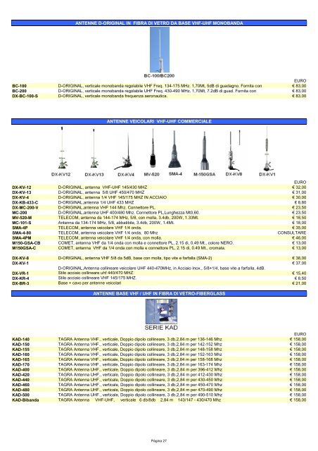 Scarica il catalogo Telecomunicazioni falcon - Telecomandi e ...