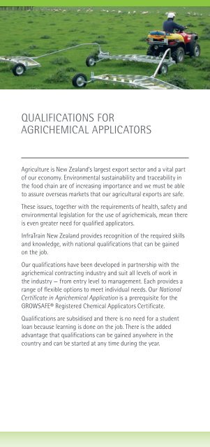 agrichemical applicators - InfraTrain New Zealand