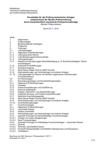 Grundsätze für die Prüfung technischer Anlagen ... - Saarland