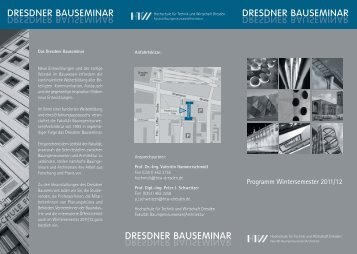 1 - DD Bauseminar Flyer WS 2011 - Hochschule für Technik und ...