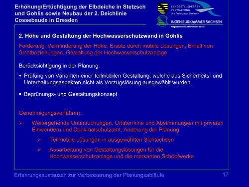 Erhöhung/Ertüchtigung der Elbdeiche in Stetzsch und Gohlis sowie