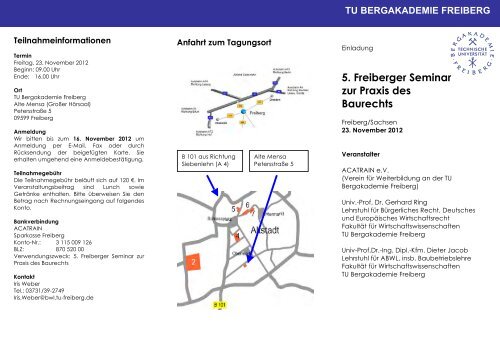 5. Freiberger Seminar zur Praxis des Baurechts - TU Bergakademie ...