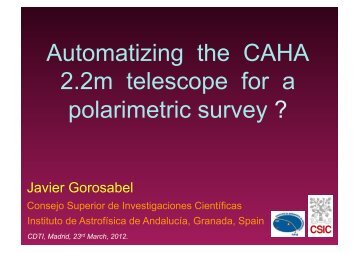 Automatizing the CAHA 2.2m telescope for a polarimetric survey ?