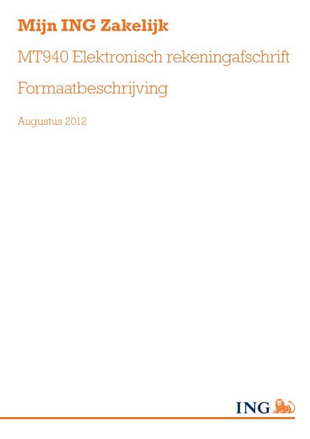 Ing Zakelijk Afschriften En Pdf