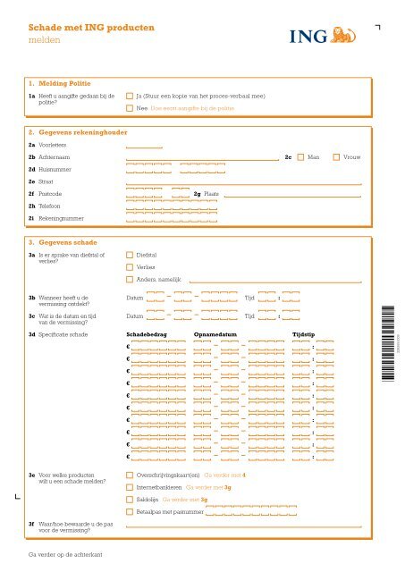 formulier Schade met ING producten