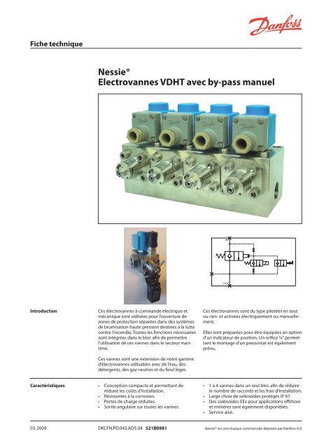 Nessie® Electrovannes VDHT avec by-pass manuel - Danfoss