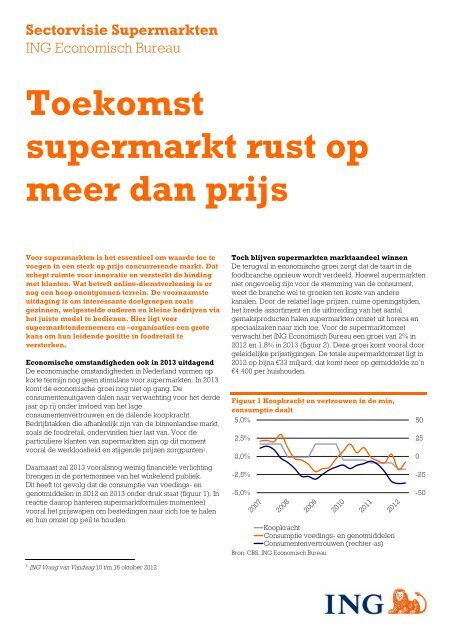 Toekomst supermarkt rust op meer dan prijs - ING