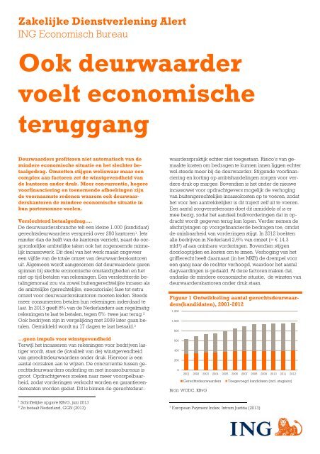 Ook deurwaarder voelt economische teruggang - Ing