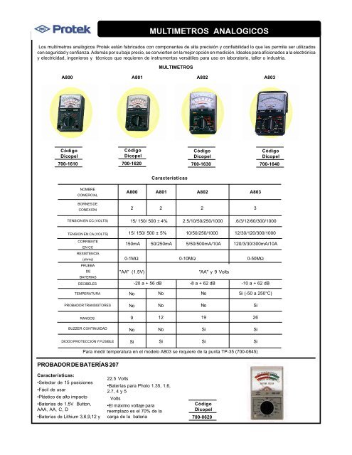 MULTIMETROS ANALOGICOS