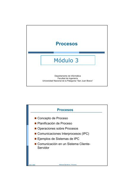 SO-mod 3-Procesos - Facultad de Ingeniería - Universidad Nacional ...