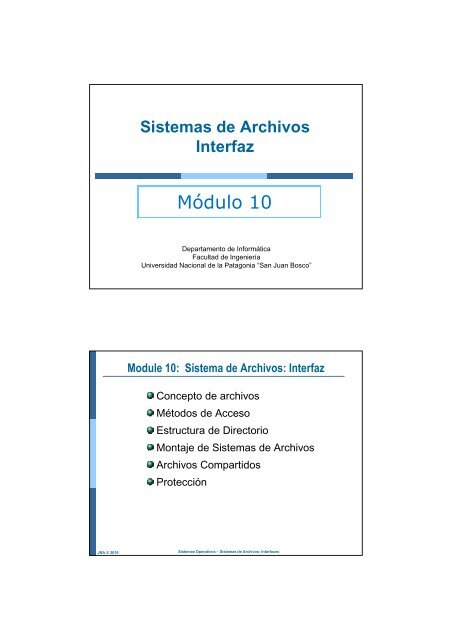 SO-mod 10-Sistemas de Archivos-Interfaces.pdf - Facultad de ...