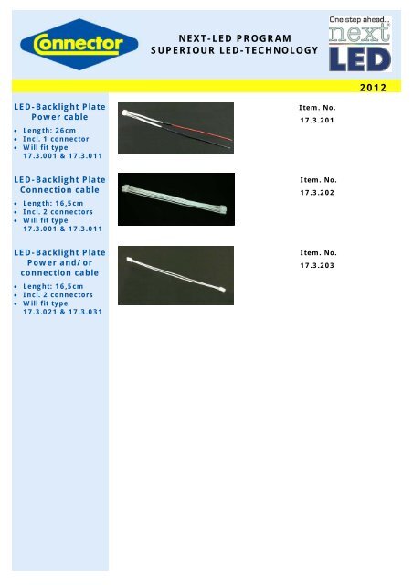 1 NEXT-LED Modules 17.1 pag 1 - Connector BV