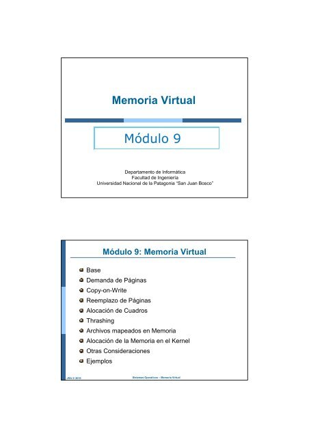 SO-mod 9-Memoria Virtual - Facultad de Ingeniería - Universidad ...