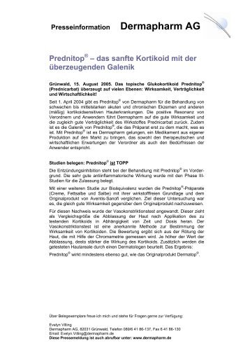 PrednitopÂ® â das sanfte Kortikoid mit der ... - Dermapharm  AG