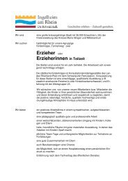 Erzieher oder Erzieherinnen in Teilzeit - Ingelheim