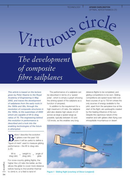 The development of composite fibre sailplanes - Ingenia