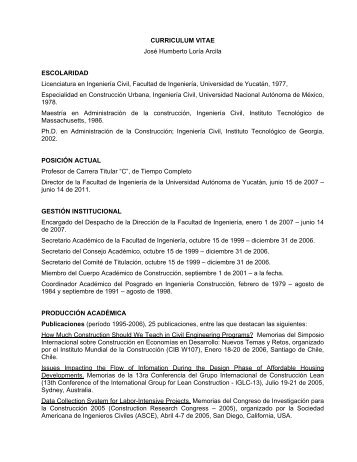 I.C. JosÃ© Humberto LorÃ­a Arcila, Dr. - Facultad de IngenierÃ­a ...