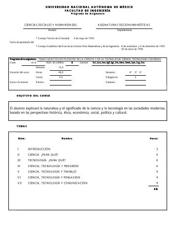 temario completo - Facultad de IngenierÃ­a - UNAM