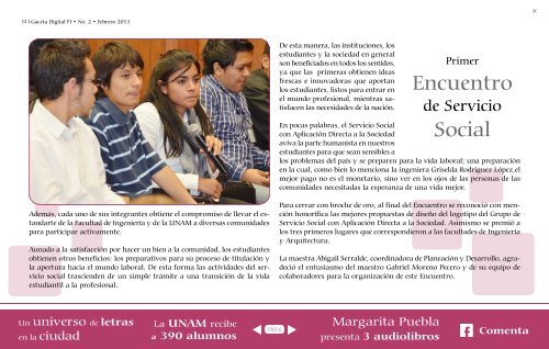 1 Gaceta Digital FI â¢ No. 2 â¢ Febrero 2013 - Facultad de IngenierÃ­a