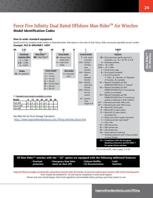 Force Five Infinity Air Winches - Ingersoll Rand