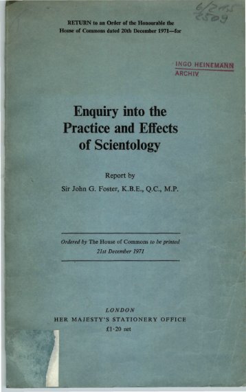 Enquiry into the Practice and Effects of Scientology - Ingo Heinemann