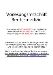 Rechtsmedizin - Skript - WS 2003-2004 - Dr. Ingo Blank