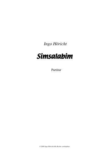Simsalabim Partitur und Stimmen - ingo höricht