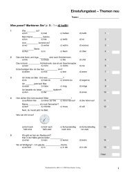 Einstufungstest – Themen neu