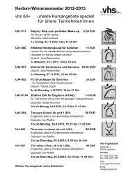 Herbst-/Wintersemester 2012-2013 vhs 60+ unsere ... - Ingolstadt