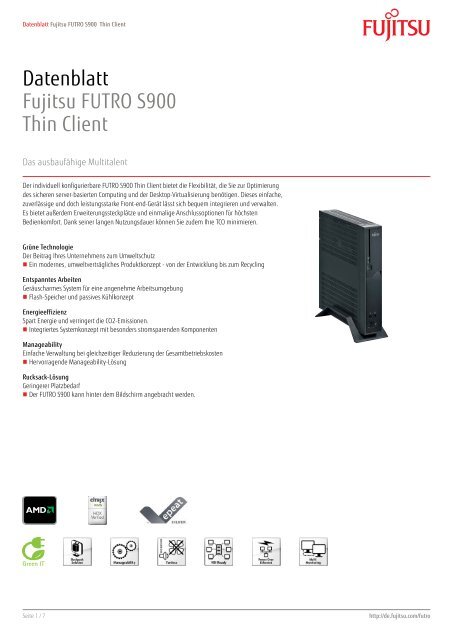 Datenblatt Fujitsu FUTRO S900 Thin Client