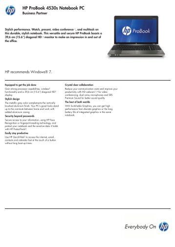 HP ProBook 4530s Notebook PC - Icecat.biz