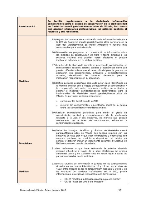 Documento de objetivos y medidas de conservaciÃ³n ... - Euskadi.net