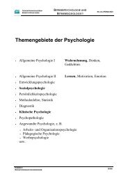 Themengebiete der Psychologie - INI-Raum