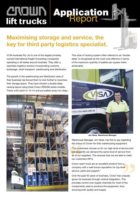 Maximising storage and service, the key for third - Crown Equipment ...