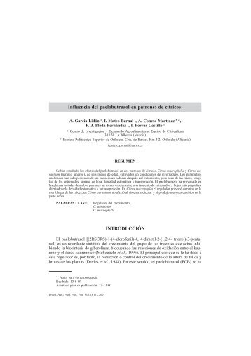 Influencia del paclobutrazol en patrones de cÃ­tricos ... - Inia