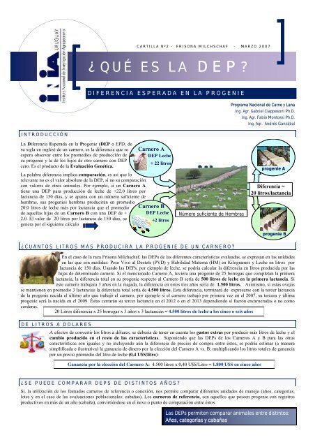 Cartilla Frisona (pdf - 1.0 Mb) - Inia