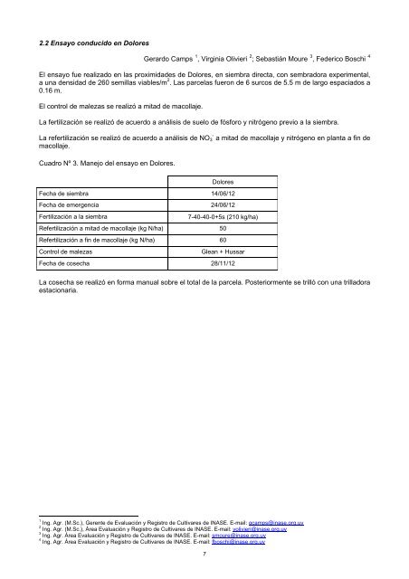 Trigo Ciclo Intermedio - Inia