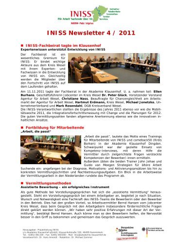 INISS Newsletter 4 / 2011