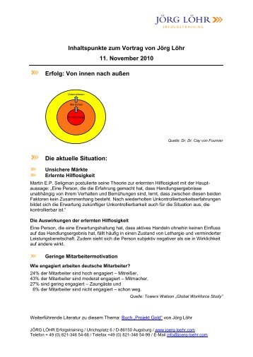 Angedachte Inhaltspunkte zum Vortrag von JÃ¶rg LÃ¶hr - Initiative CO2