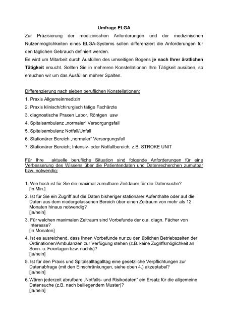 Fragebogen - Initiative-ELGA