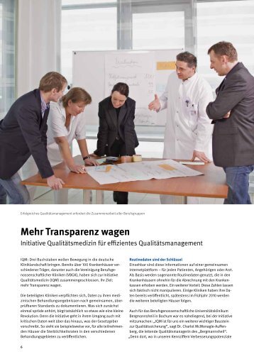 Mehr Transparenz wagen - IQM Initiative QualitÃ¤tsmedizin