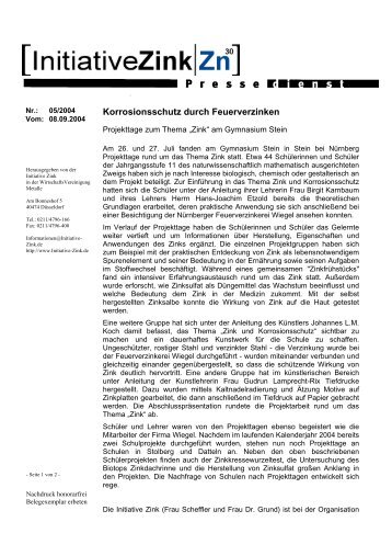 Korrosionsschutz durch Feuerverzinken - Initiative Zink