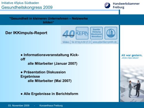 Gesundheitskongress 2009 - Initiative 45plus SÃ¼dbaden