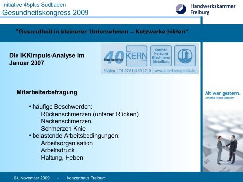 Gesundheitskongress 2009 - Initiative 45plus SÃ¼dbaden