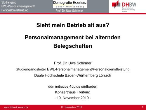 Demografieorientiertes Personalmanagement - Initiative 45plus ...