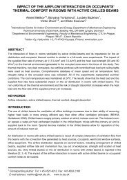 thermal comfort in rooms with active chilled beams - inive