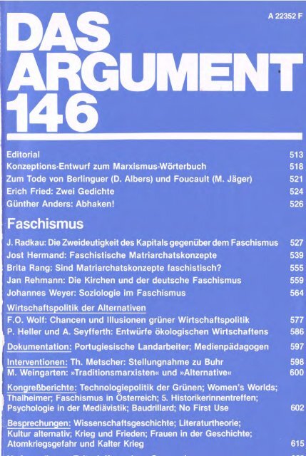 das argument - Berliner Institut fÃ¼r kritische Theorie eV