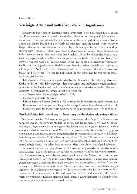 das argument - Berliner Institut fÃ¼r kritische Theorie eV