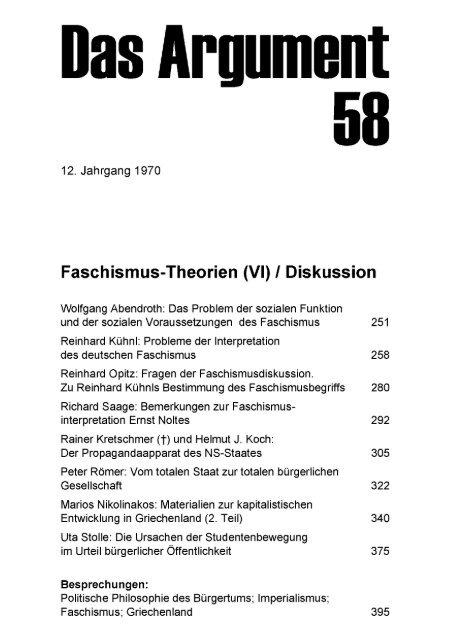 Faschismus-Theorien (VI) / Diskussion - Berliner Institut fÃ¼r kritische ...